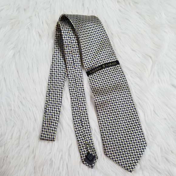 VALERIO GARATI New!!  Gold and Blue Silk Tie, 100% Silk. - Picture 2 of 10
